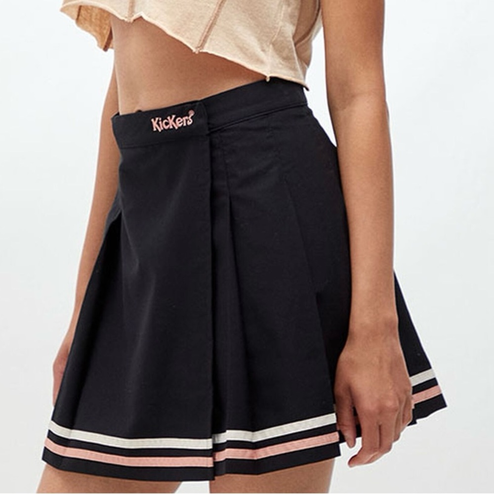 NWT PACSUN Kickers pleated striped mini skirt MEDIUM
